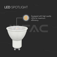 LED Spotlight 7,5W GU10 Ripple Plastic 6500K 110° VT-292, V-TAC SKU23882