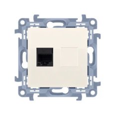 Jednonásobná počítačová zásuvka RJ45 kat. 5e, krémováová KONTAKT SIMON C51.01/41