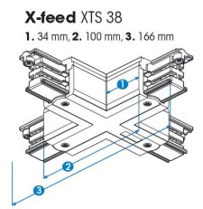 X-konektor bílý NORDIC ALUMINIUM XTS38-3