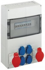 Zásuvková kombinace AKi 14-2M šedá IP44 IK08 300x450x142mm SPELSBERG 73912201