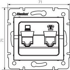 Datová zásuvka LOGI telefonní RJ45Cat 6 + RJ11, černá matná, KANLUX 33599
