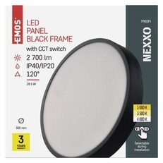 LED přisazené svítidlo NEXXO, kruhové, černé, 28,5W, se změnou CCT EMOS ZM5353