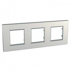 Unica Quadro Krycí rámeček trojnásobný, Silver SCHNEIDER MGU6.706.55