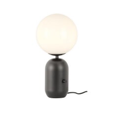 Stolní lampa HELIOS VE 1X28W E14 MATT BLACK/WHITE GLASS D150 REDO 01-2930
