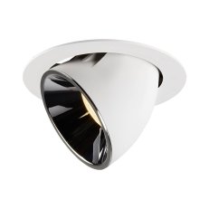 NUMINOS GIMBLE XL, zápustné stropní svítidlo bílé/chrom 3000 K 40° SLV 1006061
