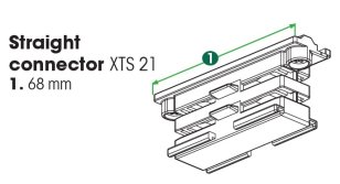 Rovný konektor bílý NORDIC ALUMINIUM XTS21-3