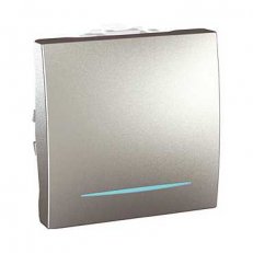Unica Ovládač tlačítkový orient.kontrolka 1/0So Aluminium SCHNEIDER MGU3.206.30N