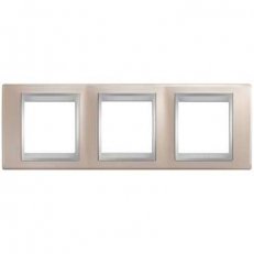 Unica Top rámeček trojnásobný Onyx Copper/Aluminium SCHNEIDER MGU66.006.096