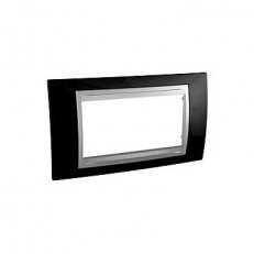 Schneider MGU66.104.093 Krycí rámeček Top čtyřmodulový, Rhodium Black/alu
