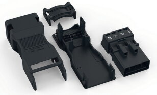 Zástrčka S pouzdrem s odlehčením tahu 4pól. černá WAGO 890-114