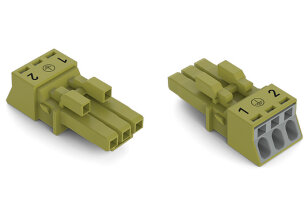 Zdířka 3pól. Kód. B světle zelená WAGO 890-263/073-000