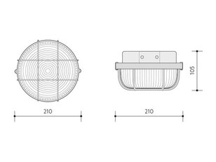 KRUH přisazené stropní kruhové svítidlo 100W hnědá transp. IP44 SKP-100/H
