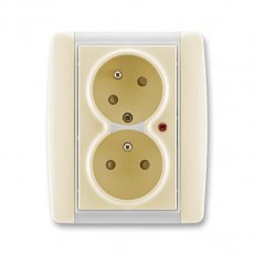 Dvojzásuvka s ochranou přepět 5593E-C02357 21 slonová kost/led. bílá Element ABB