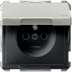 Schneider MTN2514-4146 Zásuvka 2P+E,16A,250V,bezšroubová,s krytkou,IP44,S-Design