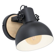 Nástěnné svítidlo LUBENHAM E27 černá/dřevo 1X28W IP20 EGLO 44057