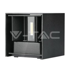 6W Wall Lamp Black Body Square IP65 Warm