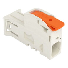 1vodičový konektor s pájecími piny, Páčka, Push-in CAGE CLAMP, šedá
