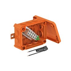 Odbočná krabice OBO T 100 ED 10-6 AF pro zachování funkčnosti 150x116x67 oranž.