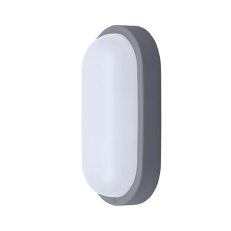 LED venkovní osvětlení oválné 13W 910lm 4000K IP54 21cm šedá barva WO744-G