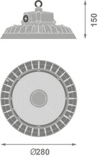 Výškové svítidlo HIGH BAY E 200 W ML 840 90DEG IP65 LEDVANCE 4099854417788