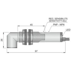 Optoelektronický senzor d18 mm AECO FT18SP-CP20 90 LC5