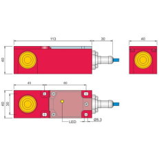Kvádrový indukční senzor Atex plyn/prach AECO SIP40-N15 LC5 AGD1