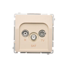 Zásuvka R-TV-SAT koncová, 1x vstup: 5-2400 MHz, béžová BMZAR-SAT1.3/1.01/12