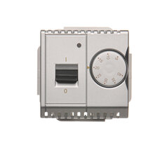 Univerzální otočný termostat, vestavěný senzor, 16A, 230V, stříbrná matná