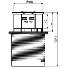 229005011 3-way tower socket for furnitu