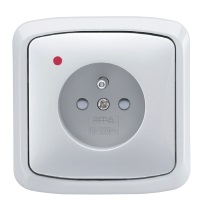 Zásuvka s přepěťovou ochranou bez rám. - bílá KIWA ZPOI D1B TA