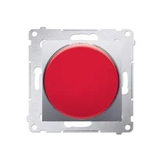 Signalizační a orientační osvětlení s LED, světlo červené., 230V, stříbrná matná