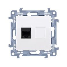 Jednonásobná počítačová zásuvka RJ45 kat. 6, bílá KONTAKT SIMON C61.01/11