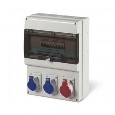 Zásuvková rozvodnice jištěná D431 3x32A, jištění: 3xC25/3 SCAME D431.0003-1