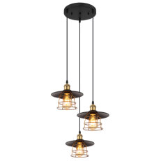 Závěsné svítidlo VIEJO černá 3xE27, max. 60W 230V GLOBO 15086-3BH