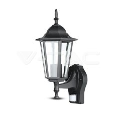 Garden Wall Lamp With Sensor E27 Matt Bl
