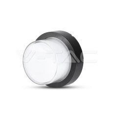 12W LED Wall Light Black Round 3000K, VT