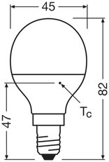 Světelný zdroj LEDVANCE LED CLASSIC P DIM P 4.9W 827 Frosted E14