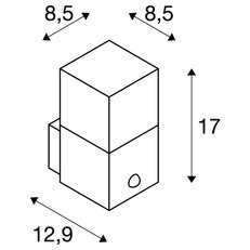 GRAFIT E27 square Sensor, nástěnné přisazené svítidlo antracit SLV 1006183
