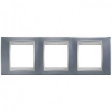 Unica Top Krycí rámeček trojnásobný Metal Grey/Aluminium SCHNEIDER MGU66.006.097