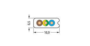 Ploché vedení B2ca 3G2,5mm2 světle šedá WAGO 897-232