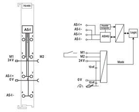 AS-Interface master světle šedá WAGO 753-655