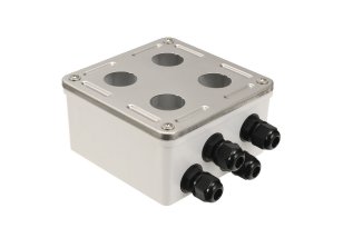 Průmyslový box s nerez čelem pro 4 x zásuvkový modul IP67 SOLARIX 40001031