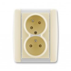 Dvojzásuvka bezšroubová 5513E-C02357 21 slonová kost/led. bílá Element ABB