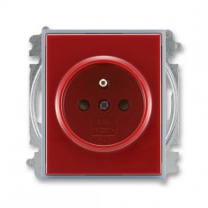 ABB ELEMENT Zásuvka chráněná s clonkami karmínová/led. šedá 5519E-A02357 24