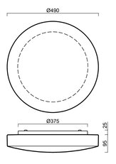 Přisazené svítidlo EDNA 5 24W IP43 3K NZ3h SKLO OPAL bílá OSMONT EDN61225