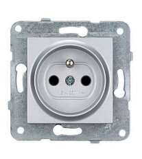 Zásuvka ČSN, šroubové svorky, stříbrná SCHRACK EV121250--