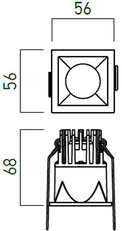 XDOMINO REC. SPOT 1x6,2/8,9W 350/500mA 2