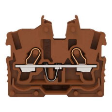 2vodičová průchozí svorka Mini, S ovládacími otvory, 1 mm2, Hnědá