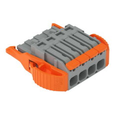 1vodičová pružinová svorkovnice, Páčka, Push-in CAGE CLAMP, Šedá