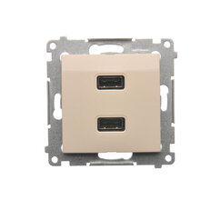 Nabíječka  2x USB (strojek s krytem) 2,1A, krémová DC2USB.01/41